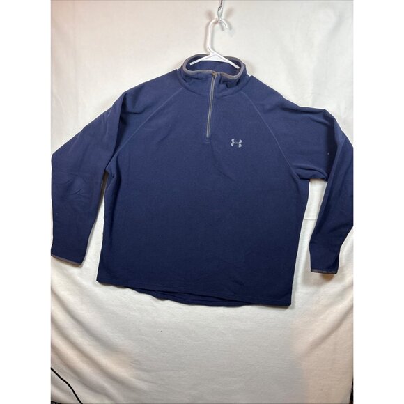 Under Armour Sweater Men Size Xxl Gray 1/4 Zip Lo Fleece  Performance Apparent - Picture 1 of 10